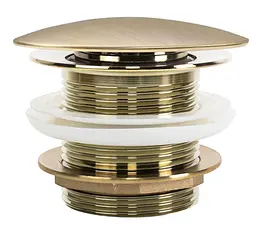 Донний клапан для ванни Rea Click-Clack без переливу brushed gold REA-W2012 - мініатюра 2