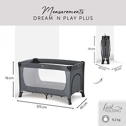 Дитячий манеж Hauck Dream N Play Plus Grey, сірий (60361-1) - мініатюра 2