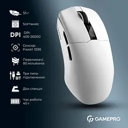 Миша GamePro Asgard Thor 1K Dock Station White (GM023W) - мініатюра 13
