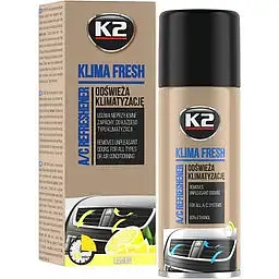 Очисник кондиціонеру антибактеріальний аерозоль K2 Klima Fresh Lemon 150мл K222 - мініатюра 2