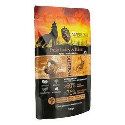 Корм сухий Ambrosia Grain Free Dog Adult Sensitive Fresh Turkey & Rabbit для дорослих собак усіх порід зі свіжою індичкою та кроликом 100 г - мініатюра 2