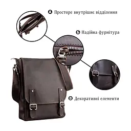 Сумка Shvigel З вінтажної шкіри Коричнева (11129) - мініатюра 4