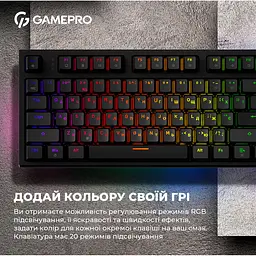 Клавіатура GamePro MK180B Hot-Swap Red Swich RGB USB Black [MK180B] [121466] - мініатюра 6