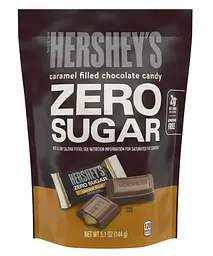 Шоколадні цукерки Hershey's Zero Sugar Caramel Filled Chocolate Candy з карамельною начинкою 144г
