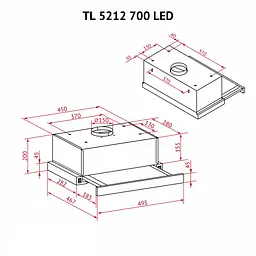 Витяжка телескопічна PERFELLI TL 5212 BL 700 LED - мініатюра 12