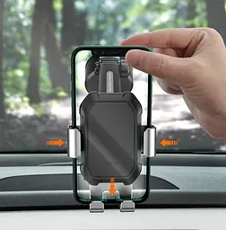Автомобільний тримач холдер Baseus Tank Gravity Car Mount Holder SUYL-TK0S Silver - мініатюра 6
