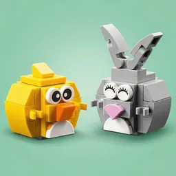 Конструктор LEGO Icons Великодній кролик і полювання на курячі яйця 140 деталей (40808) - мініатюра 3