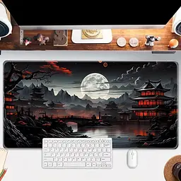 Килимок для миші та клавіатури "Japanese Town" 80×30 см, Чорний - мініатюра 5