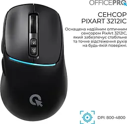 Миша OfficePro Silent Click Wireless Black (M468B) - мініатюра 5