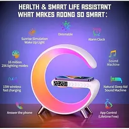 Світильник з бездротовою зарядкою для телефону 15W G11 Bluetooth RGB - мініатюра 5