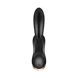 Вібратор-кролик Satisfyer Double Flex 20 см чорний - мініатюра 2