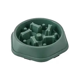 Миска для повільного годування для собак EcoToys пластикова оливкова 23.5х4.5 см 6878