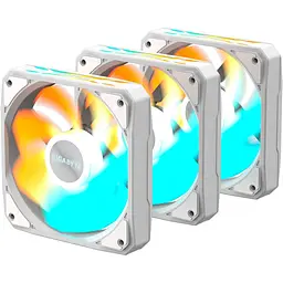 Комплект вентиляторів Gigabyte EZ CHAIN RVS FAN 120 3-Pack White (GP-GBT EZRVSFAN1203 ICE) - мініатюра 4
