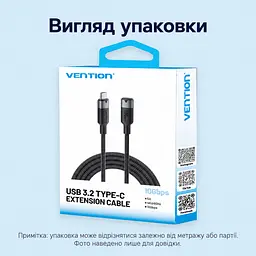 Кабель-подовжувач Vention TRFBD USB-C 3.2 Gen 2 PD 100 Вт 0,5 м чорний (TRFBD) - мініатюра 10