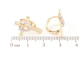 Сережки Xuping Позолота 18K + Родій колечка "Хрестики з сердечками" (260913) - мініатюра 2