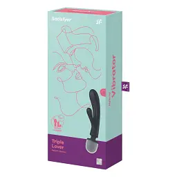 Вібратор Satisfyer Triple Lover 24 см сірий - мініатюра 2