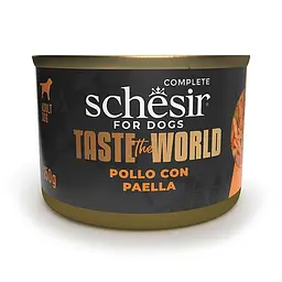 Вологий корм Schesir Taste the World Chicken With Paella Шезір курка з паельєю консерви в бульйоні для собак 150 г (122520)