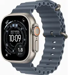 Смарт-годинник Apple Watch Ultra 3 GPS + Cellular 49mm Natural Titanium Case with Anchor Blue Ocean Band (MEWH4QP/A)