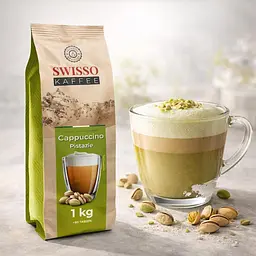 Капучино Swisso Kaffee Cappuccino Pistazie розчинне з фісташковим смаком 1 кг - мініатюра 4