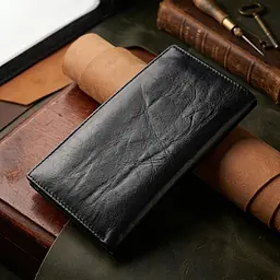 Вертикальний гаманець для чоловіків із натуральної шкіри ST Leather 19420 чорний - мініатюра 4