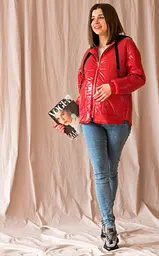 Демісезонна лакова куртка для вагітних Zaragoza M Lullababe Червоний - мініатюра 7