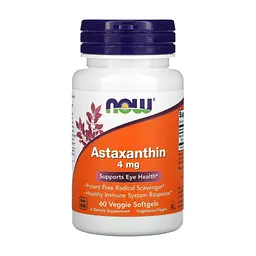 Антиоксидант Now Foods Астаксантин, Astaxanthin, 4 мг, 60 желатиновых капсул (NOW-03251)