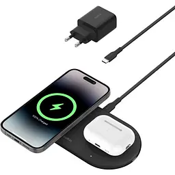 Зарядное устройство беспроводное 2 в 1 Belkin Qi2 Pad 15W Black - мініатюра 4