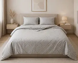 Постільна білизна LARA бязь d11266s Ромб Light Gray сімейна