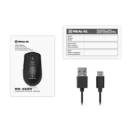 Мишка REAL-EL RM-460W Wireless/Bluetooth Black (EL123200048) - мініатюра 10