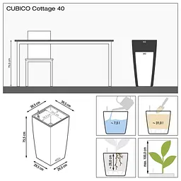 Вазон Lechuza Cubico Cottage 40 світло-сірий (15267) - мініатюра 4