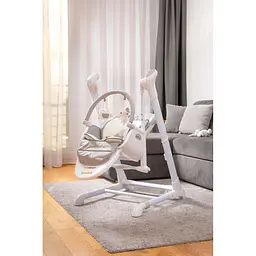 Крісло-гойдалка + стільчик для годування Caretero Indigo Light Grey - мініатюра 10