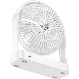 Вентилятор портативний Hoco HX65 ultra-thin desktop fan white - мініатюра 3