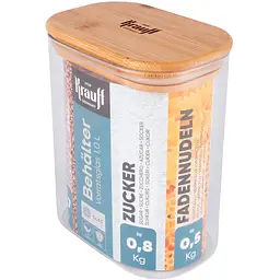 Банка для сипучих продуктів Krauff скляна з бамбуковою кришкою 1 л (29-199-024) - мініатюра 5