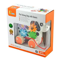 Дерев'яна каталка Viga Toys Собачка з шестернями (50977) - мініатюра 2