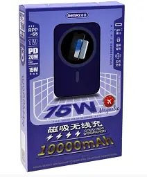 Бездротовий повербанк Remax RPP-65 10000mah 20W MagSafe Magnetic Wireless Power Bank Blue - мініатюра 4