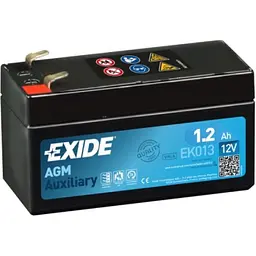 Акумулятор автомобільний EXIDE START-STOP AGM 1.2Ah (+/-) (18CCA) (EK013) - мініатюра 2