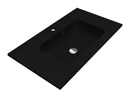 Умивальник Miraggio DELLA 800 BLACK (0002598) Mirasoft, Матовий, Накладний/Врізний, Чорний - мініатюра 1