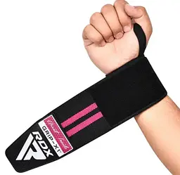 Бинти для зап'ясть (кистьові бинти) RDX GYM WRIST WRAP R11 BLACK/PINK (WAH-WR11BP) - мініатюра 3