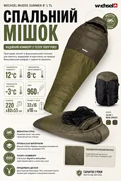 Спальний мішок Wechsel Mudds Summer 8° L TL Olive/Mud Green Left (232049) - мініатюра 3