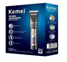 Машинка для стрижки Kemei LFJ-KM-5073 3 насадки Чорний (2390000002) - мініатюра 4