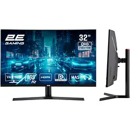 Монітор 2E Gaming 31.5" G3223B 2xHDMI DP VA 2560x1440 165Hz 1ms CURVED FreeSync HAS teh0014228
