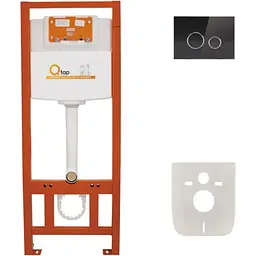 Набір інсталяція 4 в 1 Q-tap Nest ST з круглою панеллю змиву QT0133M425V1163GB
