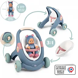 Коляска Smoby Toys Little для прогулянок 3 в 1 з пупсом синя (140308) - мініатюра 4