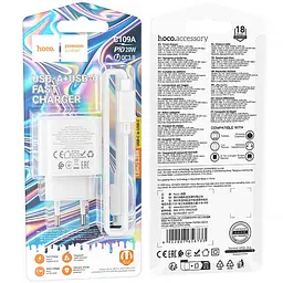 МЗП Hoco C109A Fighter PD20W+QC3.0 (1USB-A/1C) + кабель Type-C to Type-C White - мініатюра 2