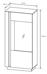 Вітрина низька Perfect Home Арко / Arco 1-дверна 1D1W/72 Білий глянець/дуб грандсон (PFH-091030) - мініатюра 5