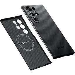 Оригінальний протиударний чохол для Samsung Galaxy S23 Ultra Pitaka MagEZ MagSafe Case 3 Twill Black/Grey KS2301U - мініатюра 11