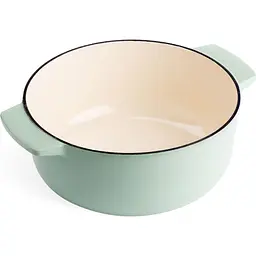 Каструля KitchenAid Cast Iron чавунна з кришкою 26 см 5.2 л фісташковий (CC007434-001) - мініатюра 4