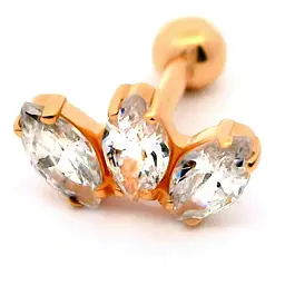 Сережка для хеліксу з червоного золота (з40034)
