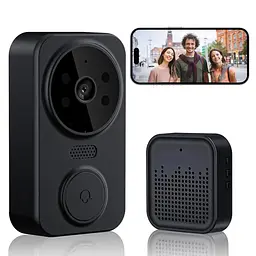 Відеодзвінок дверний Smart Doorbell M8 Wi-Fi бездротовий Чорний  - мініатюра 4