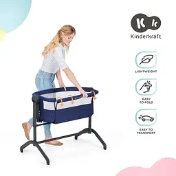 Приставне ліжечко-люлька Kinderkraft Bea Navy синє (00-00304850) - мініатюра 15